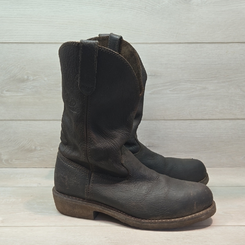 Georgia Boot Men P111681 11" Wellington CT,DK Black Leather Steel Toe Boots 10W